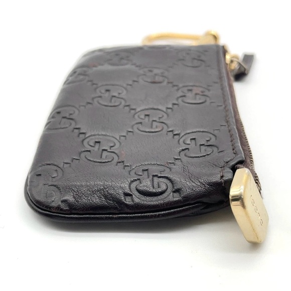 Gucci Dark Leather Wristlet with Gold Chain - Picture 4 of 14